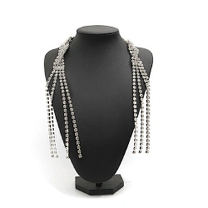 Wholesale Women Evening Party Dress Camisole  Plated tassel fringe alloy Rhinestone Chain Trim Bra Crystal Shoulder Strap