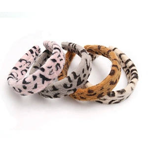 Wholesale sale of colorful  woman hair plush tie elastic creative fluffy fashion girls hair hoop Vintage Furry Headbands fur hea