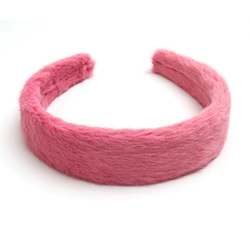Factory sells colorful hair plush tie elastic creative fluffy fashion hair hoop woman hairband girls headbands fur headband