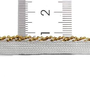 Wholesale Chain lace trim beaded 0.8 cm Sew-On lace trim Lace trimmings for clothes  Accessories Copper