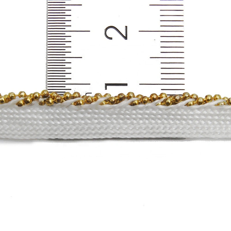 Wholesale Chain lace trim beaded 0.8 cm Sew-On lace trim Lace trimmings for clothes  Accessories Copper