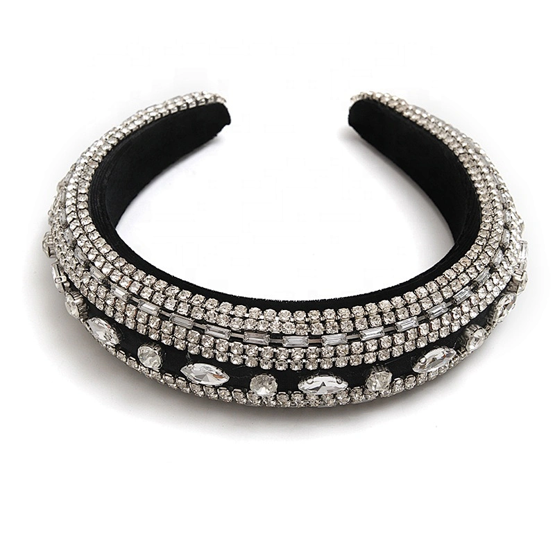 wholesale rhinestone hair band sponge flannel creative fluffy fashion girls hair band hair band women baroque