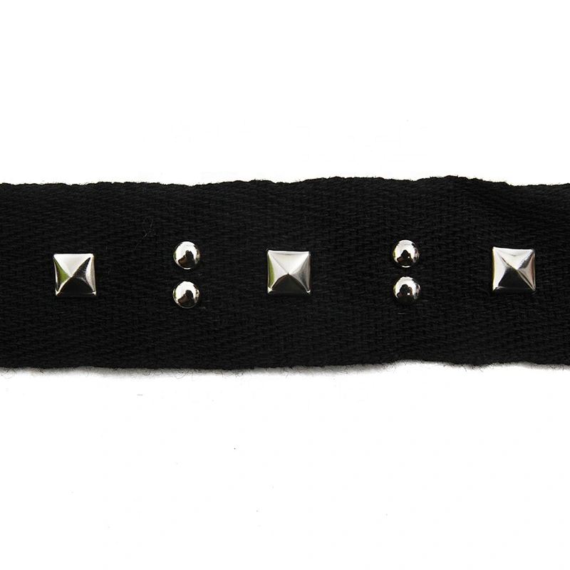 Wholesale 2.5cm Size Studs trim ribbon diy handmade costume dress sewing bead lace trim Design Rivets Trims