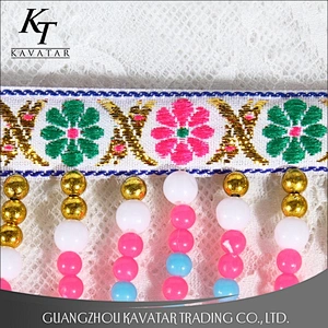 Fancy Multicolor Plastic Beaded Fringe For Decorative Garment