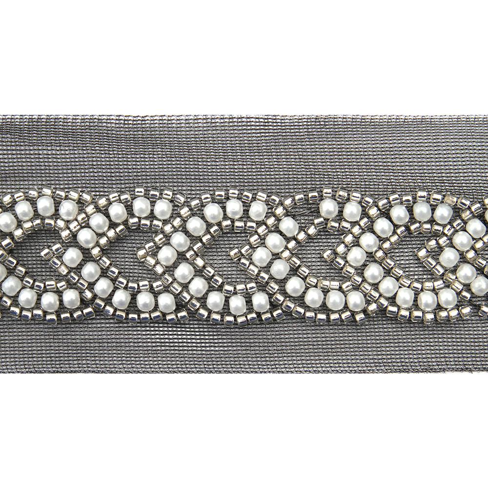 Wholesale Embroidery beaded lace trim 5.2 cm Mesh fabric lace trims beautiful Accessories for dress 3D wedding Designer