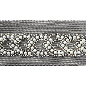 Wholesale Embroidery beaded lace trim 5.2 cm Mesh fabric lace trims beautiful Accessories for dress 3D wedding Designer