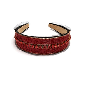 Multi Color Lux Velour Crystal And Rhinestone Cup chain Decorated women Headbands Adult headband