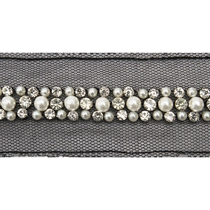 kavatar  wholesale new Handmade Bead lace Embroidered Tulle Trim wedding with Accessories Beads Crystals & Rhinestones