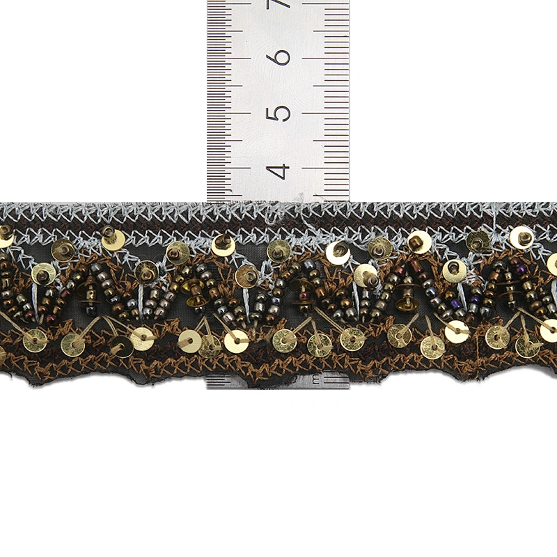 kavatar  wholesale new Handmade Bead lace Embroidered Tulle Trim wedding with Accessories Beads Rhinestones