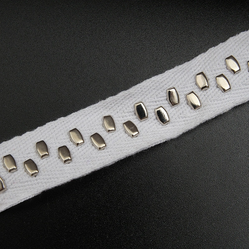 wholesale custom Studs beaded ribbon trim ribbon handmade Copper beads sew on Clothes Design Rivets Trims