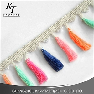 Kavatar Custom Colorful Wholesale Silk Tassel Fringe Trimming