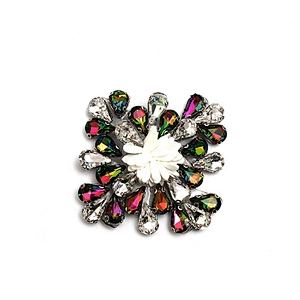 Christmas Cherry Flower Decorative Sew on Rhinestone Beaded Patches Wholesale patches for clothing