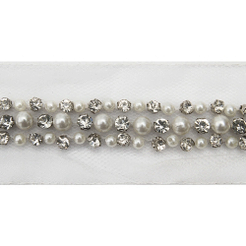 kavatar  wholesale new Handmade Bead lace Embroidered Tulle Trim wedding with Accessories Beads Crystals & Rhinestones