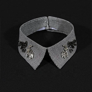 Fashion Grid Style Collar Design With Claw Rhinestone