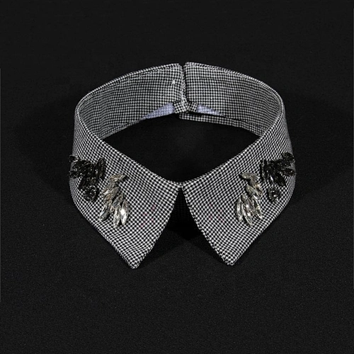 Fashion Grid Style Collar Design With Claw Rhinestone