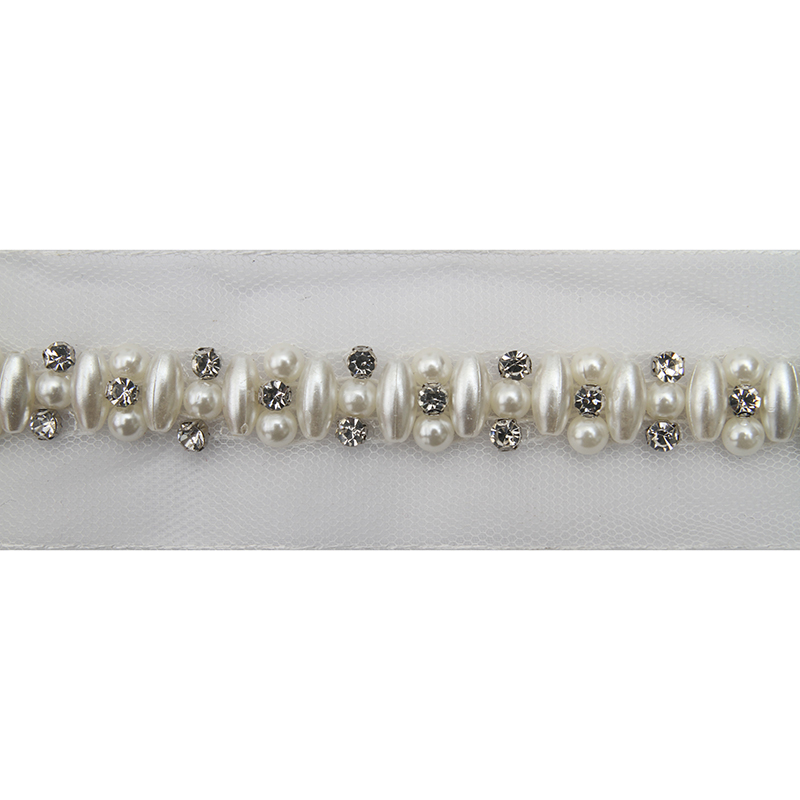 kavatar  wholesale new Handmade Bead lace Embroidered Tulle Trim wedding with Accessories Beads Crystals & Rhinestones