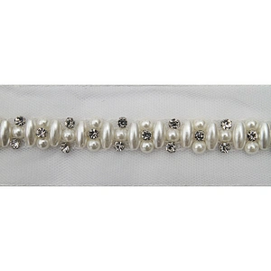 kavatar  wholesale new Handmade Bead lace Embroidered Tulle Trim wedding with Accessories Beads Crystals & Rhinestones