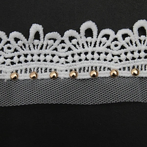 Wholesale 4cm Size Studs trim ribbon diy handmade costume dress sewing bead lace trim Design Rivets Trims