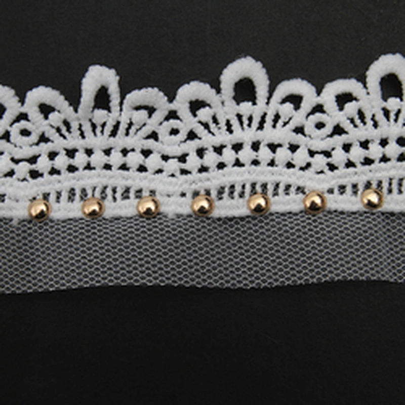 Wholesale 4cm Size Studs trim ribbon diy handmade costume dress sewing bead lace trim Design Rivets Trims