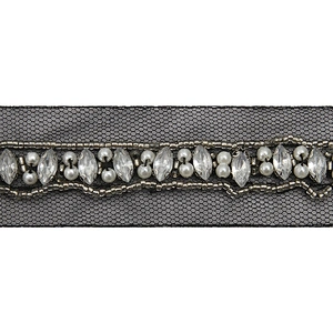 kavatar  wholesale new Handmade Bead lace Embroidered Tulle Trim wedding with Accessories Beads Crystals & Rhinestones