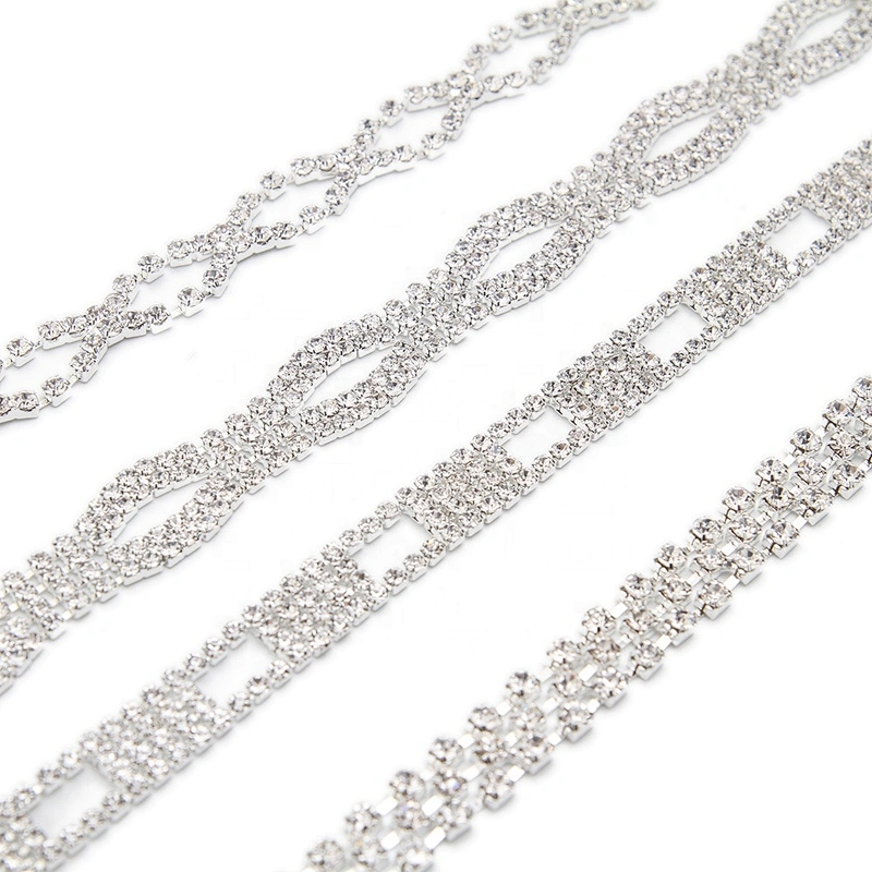 Wholesale Women Evening Party Dress Camisole  Plated tassel fringe alloy Rhinestone Chain Trim Bra Crystal Shoulder Strap