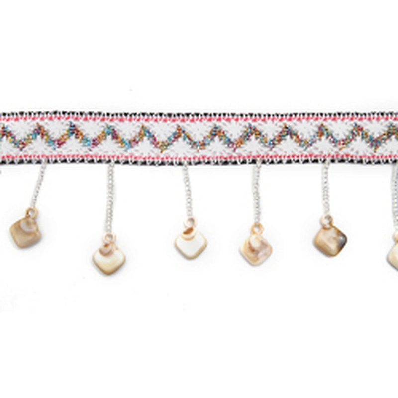Wholesale tassels lace trim for garment rhinestone Pearl fringe tassel trimming  jute tassel trim