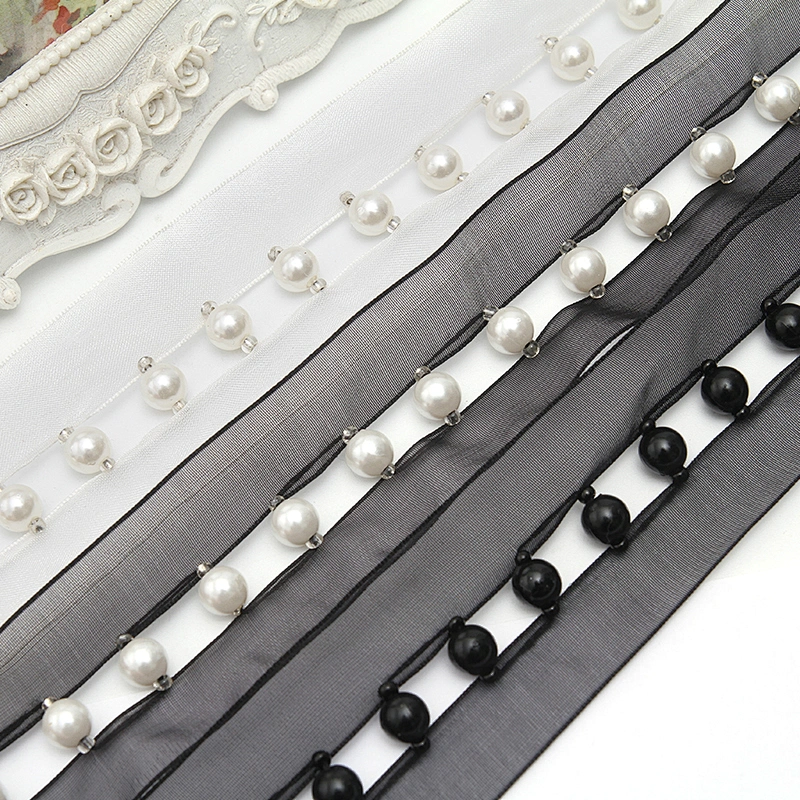 kavatar  wholesale new Handmade Bead lace Embroidered Tulle Trim wedding with Accessories Beads Crystals & Rhinestones