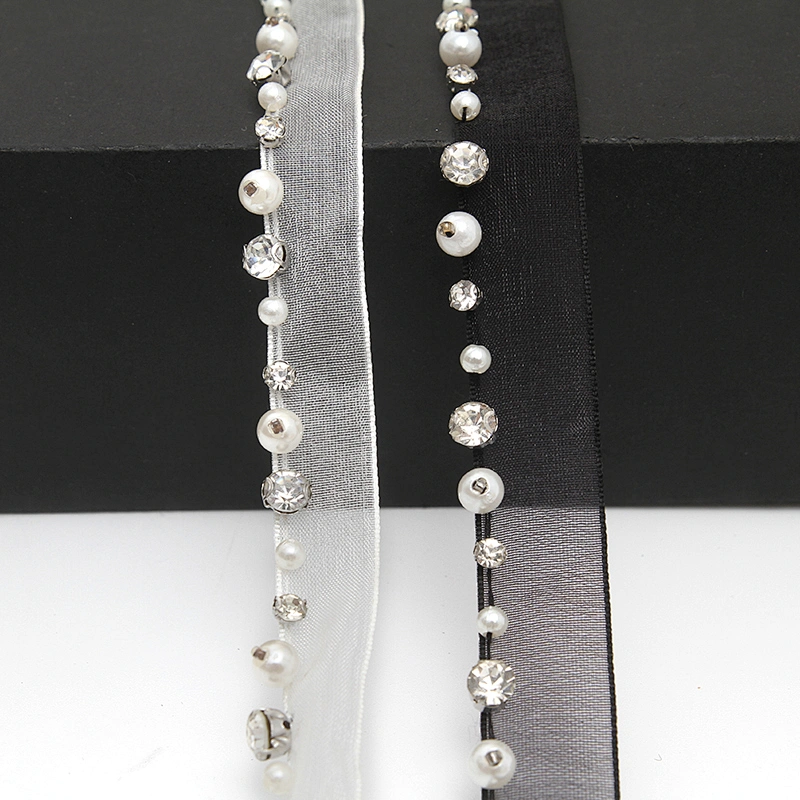 kavatar  wholesale new Handmade Bead lace Embroidered Tulle Trim wedding with Accessories Beads Crystals & Rhinestones