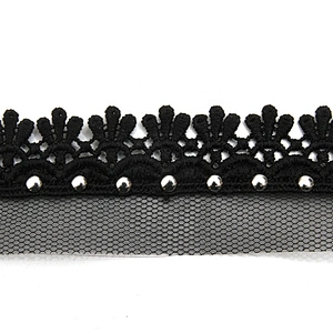 Wholesale 3.4cm Size Studs trim ribbon diy handmade costume dress sewing bead lace trim Design Rivets Trims