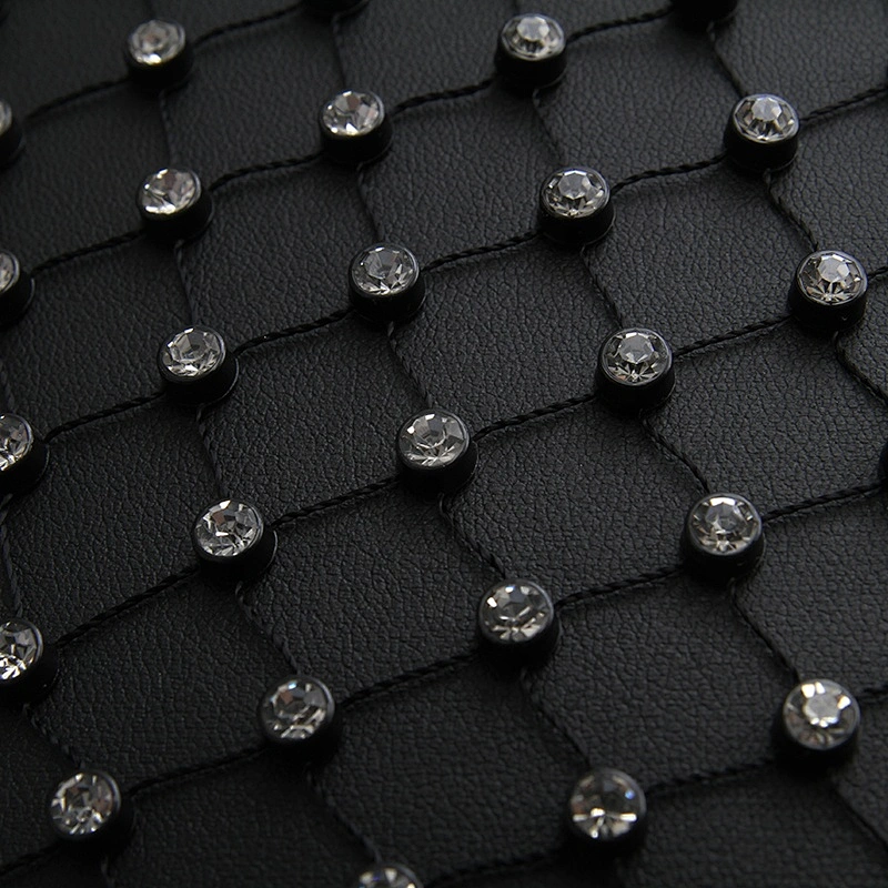 Kavatar pearl and rhinestone mesh trimming rhinestone mesh sheet fabric with rhinestone crystal mesh for shoes clothing