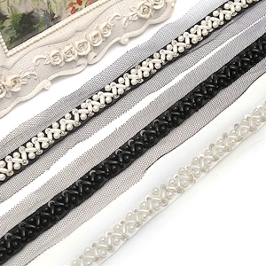kavatar  wholesale new Handmade Bead lace Embroidered Tulle Trim wedding with Accessories Beads Crystals & Rhinestones