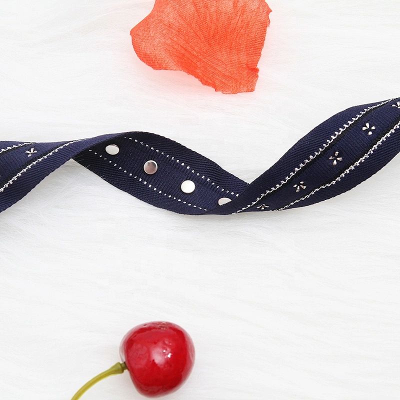 Rivet beaded ribbon trim lace fabric  diy handmade costume dress sewing Studs beads lace trim