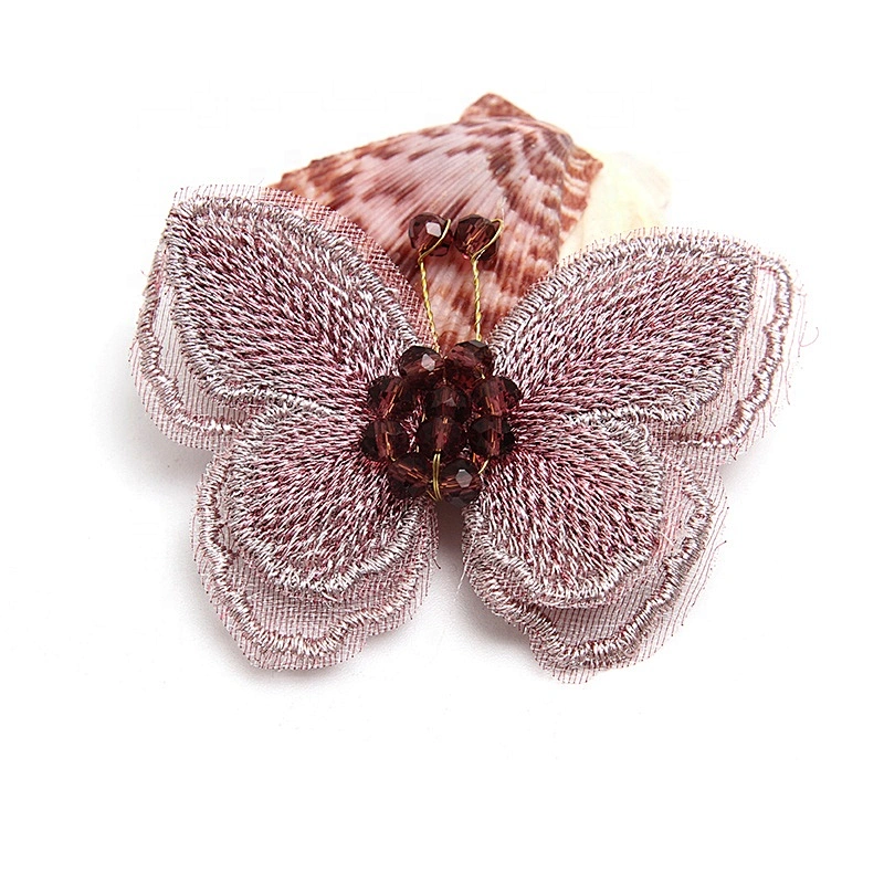 Christmas Cherry Flower Decorative Sew on Rhinestone Beaded Patches Wholesale patches for clothing