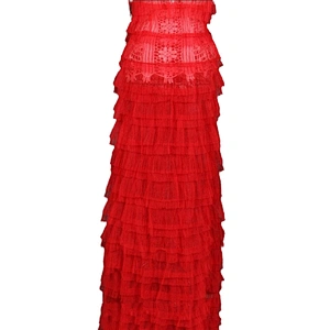 New Arrival Red Layered Ruffled Lace Trimming