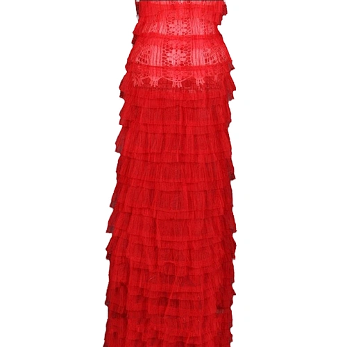 New Arrival Red Layered Ruffled Lace Trimming