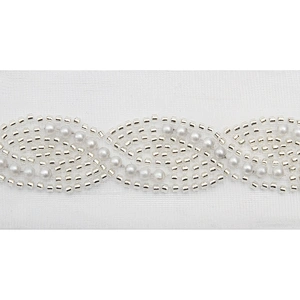 Wholesale Embroidery beaded lace trim 4.6 cm Mesh fabric lace trims beautiful Accessories for dress 3D wedding Designer