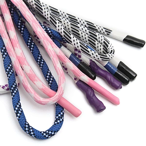 Wholesale  Cords Polyester Garment Drawstring rope Hoodie Rope flat rope Custom Garment Accessories Fashion Silicone End Tips