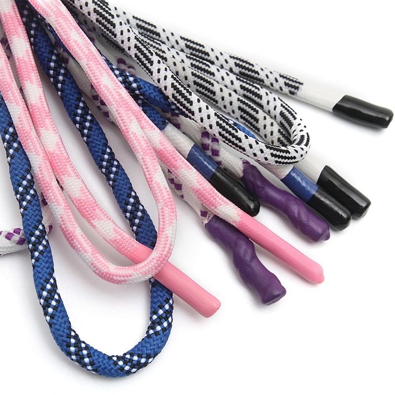 Wholesale  Cords Polyester Garment Drawstring rope Hoodie Rope flat rope Custom Garment Accessories Fashion Silicone End Tips