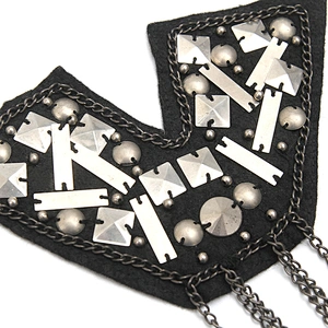 wholesale  designer badges cloth stickers Sew on for clothing accessories decoration 3D patch  rhinestone Metal Chain Tassel