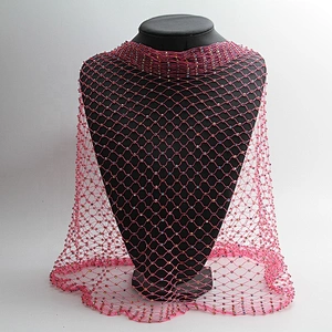 Kavatar pink new design rhinestone mesh roll Fabric fabrics with crystals design Sew-on for shoes clothing rhinestone top