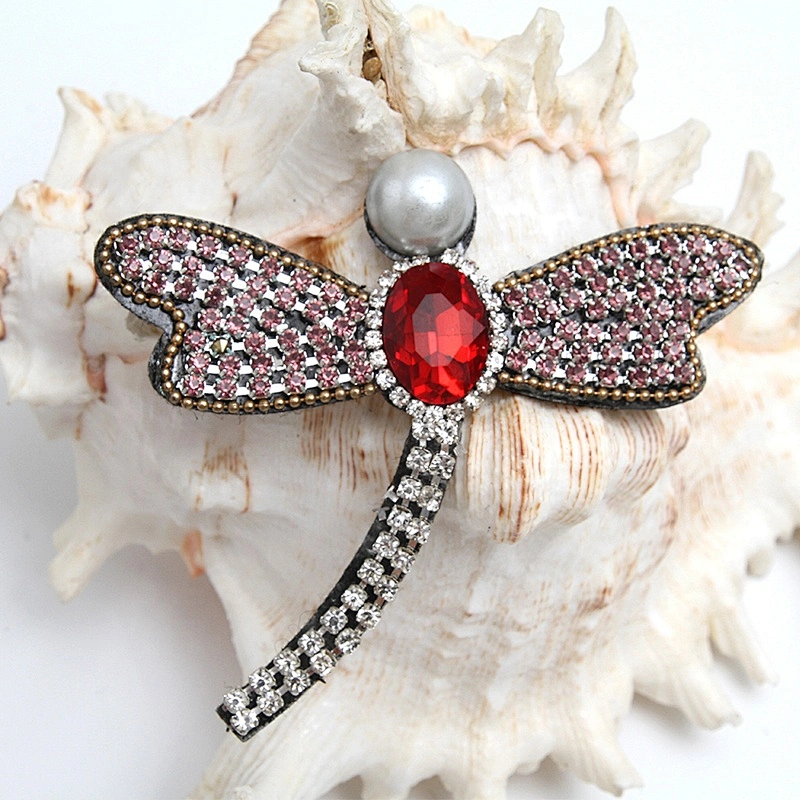 Christmas Cherry Flower Decorative Sew on Rhinestone Beaded Patches Wholesale patches for clothing