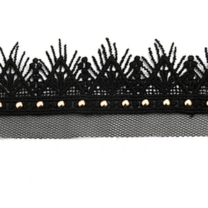 Wholesale 4.5cm Size Studs trim ribbon diy handmade costume dress sewing bead lace trim Design Rivets Trims