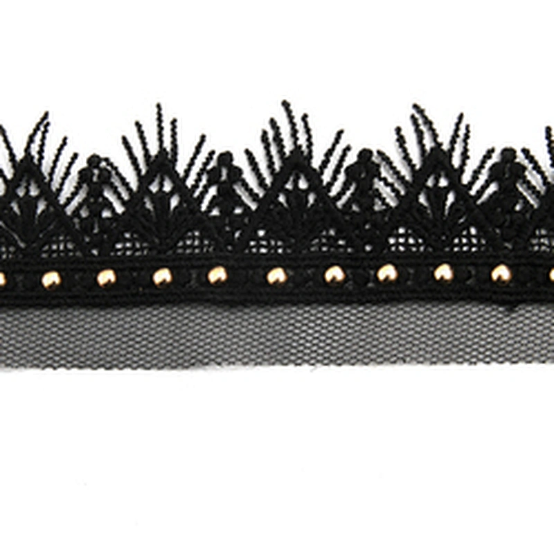 Wholesale 4.5cm Size Studs trim ribbon diy handmade costume dress sewing bead lace trim Design Rivets Trims