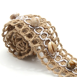 Shell shape Wholesale Personalized Multi lace trim pearl Embroidery Ribbon Cotton Ribbon trims and garment accessories