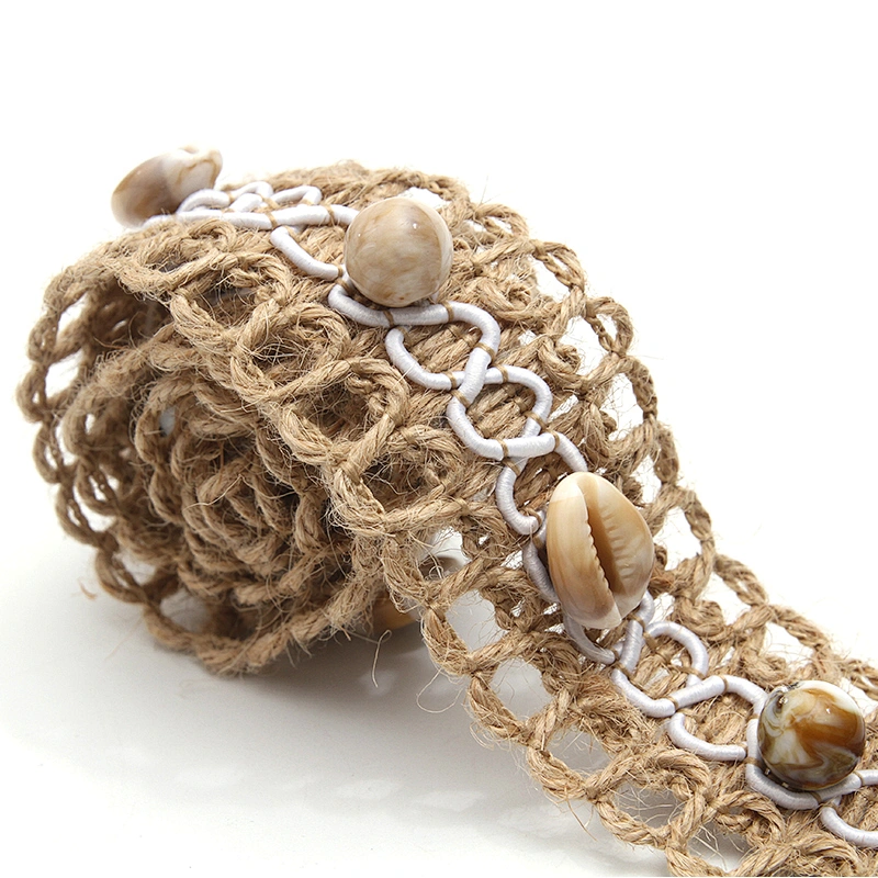 Shell shape Wholesale Personalized Multi lace trim pearl Embroidery Ribbon Cotton Ribbon trims and garment accessories
