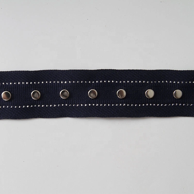 Rivet beaded ribbon trim lace fabric  diy handmade costume dress sewing Studs beads lace trim