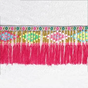 Fancy Multicolor Plastic Beaded Fringe For Decorative Garment