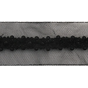 kavatar  wholesale new Handmade Bead lace Embroidered Tulle Trim wedding with Accessories Beads Crystals & Rhinestones