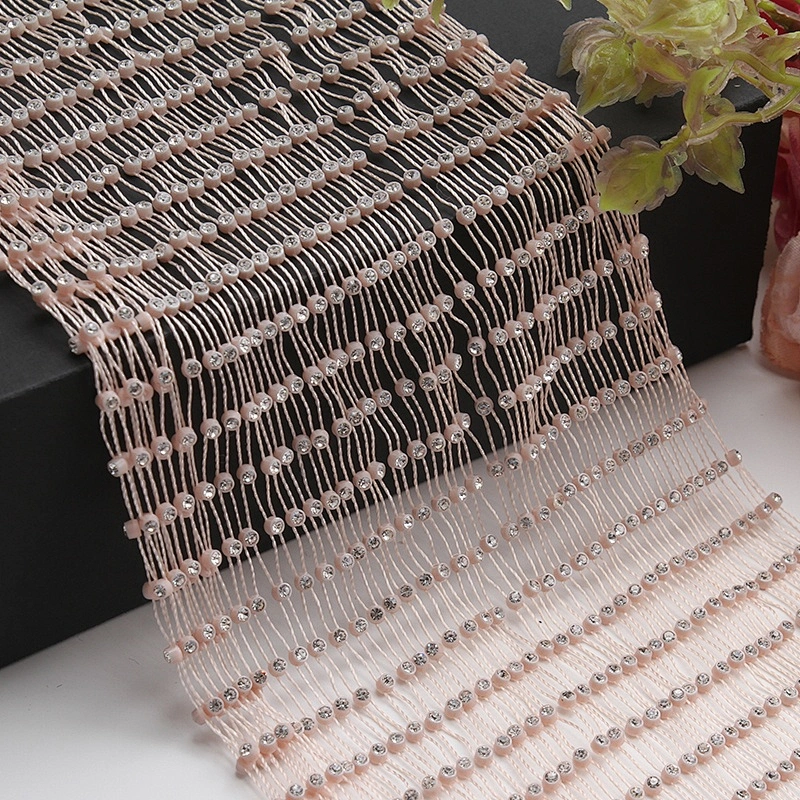 Decorative Crystal Rhinestone Sheet Hot Fix Rhinestone Bead Mesh Fabric rhinestones flat back crystal for shoes clothing bag