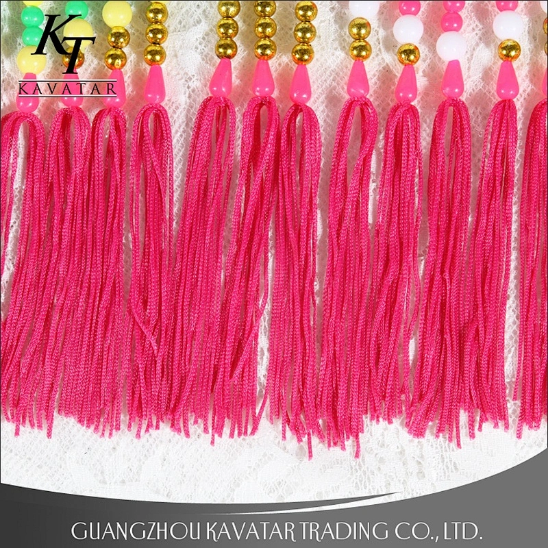 Fancy Multicolor Plastic Beaded Fringe For Decorative Garment